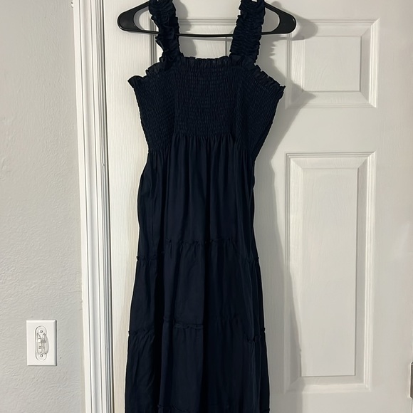 100% European Linen Smocked Midi Dress - Picture 7 of 7